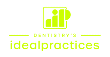 Dentistry's Ideal Practices logo featuring a stylized dental icon and the text "Ideal Practices" in vibrant green, representing integrated marketing solutions for dental professionals.