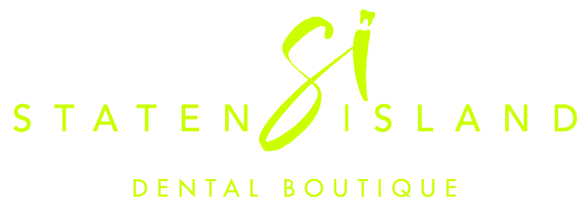 Staten Island Dental Boutique logo in vibrant green and white, emphasizing modern dental services and branding.